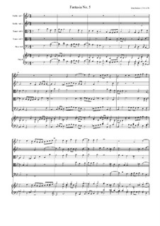 Фантазия No.5, для пяти альтов и органа: Фантазия No.5, для пяти альтов и органа by John Jenkins