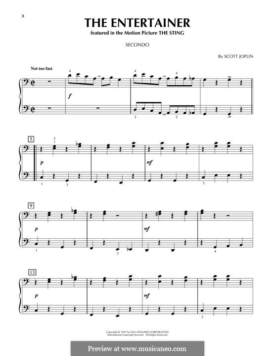 The Entertainer, for Piano: For four hands by Скотт Джоплин