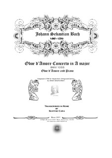 Концерт для клавесина и струнных No.4 ля мажор, BWV 1055: Arrangement for oboe d'Amore and piano by Иоганн Себастьян Бах