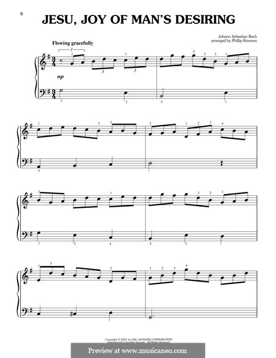 Jesu, Joy of Man's Desiring, for Piano: Для одного исполнителя by Иоганн Себастьян Бах