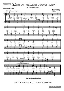 Wenn es draussen Abend wird, Op.17: Für gemischten Chor by Bernd Gehring