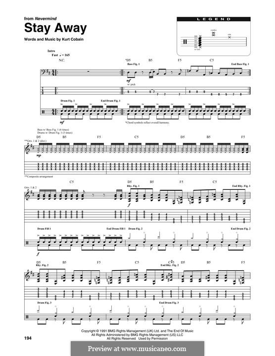 Stay Away (Nirvana): Transcribed score by Kurt Cobain