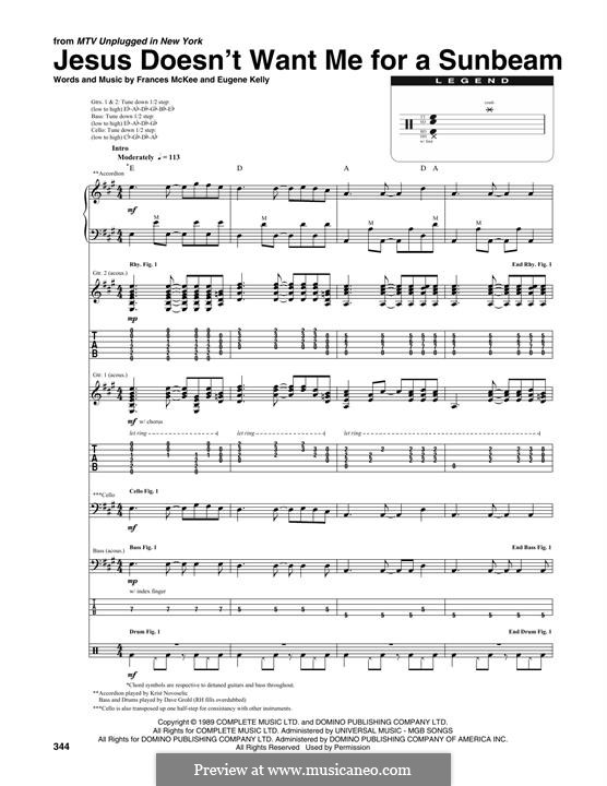 Jesus Doesn't Want Me for a Sunbeam (Nirvana): Transcribed Score by Edward Harry Kelly, Frances McKee