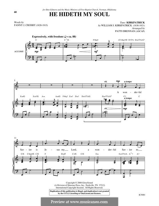 He Hideth My Soul: Для голоса и фортепиано by Уильям (Джеймс) Киркпатрик