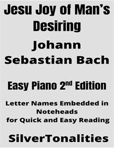 Jesu, Joy of Man's Desiring, for Piano: Easy piano 2nd Edition by Иоганн Себастьян Бах