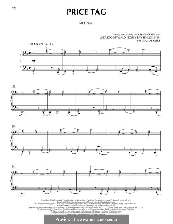 Price Tag (Jessie J feat. B.o.B.): Для фортепиано by Bobby Ray Simmons Jr., Claude Kelly, Jessica Cornish, Lukas Gottwald
