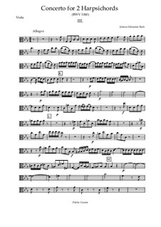 Концерт для двух клавесинов и струнных No.1 до минор, BWV 1060: Movement III (Viola) by Иоганн Себастьян Бах