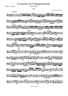 Концерт для двух клавесинов и струнных No.1 до минор, BWV 1060: Movement III (Basso continuo) by Иоганн Себастьян Бах