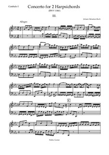 Концерт для двух клавесинов и струнных No.1 до минор, BWV 1060: Movement III (Cembalo I) by Иоганн Себастьян Бах