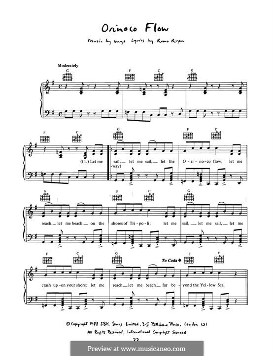 Orinoco Flow: Для голоса и фортепиано (или гитары) by Enya