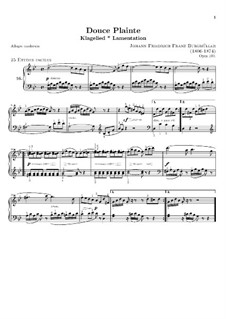 No.16 Douce Plainte (Lamentation): For piano by Иоганн Фридрих Бургмюллер