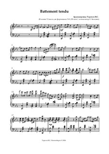 Нотный сборник для урока классического танца: Battement tendu by Людвиг ван Бетховен