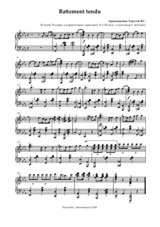 Нотный сборник для урока классического танца: Battement tendu (середина зала) by Людвиг ван Бетховен