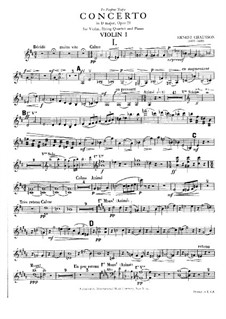 Концерт для фортепиано, скрипки и струнного квартета, Op.21: Скрипка I by Эрнест Шоссон