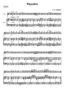 Ригодон для флейты и фортепиано: Партитура by Луи Клод Дакен