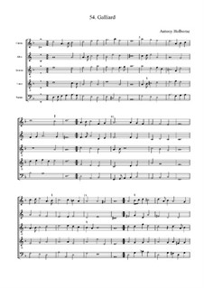 Гальярда ре минор: Партитура by Anthony Holborne