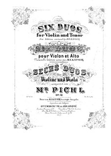 Шесть дуэтов для скрипки и альта, Op.18: Партии by Вацлав Пихл