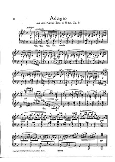 Фортепианное трио No.1 си мажор, Op.8: Адажи. Версия для фортепиано by Иоганнес Брамс