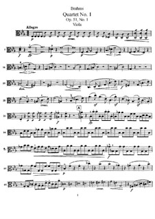 Струнный квартет No.1 до минор, Op.51: Партия альта by Иоганнес Брамс