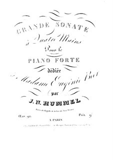 Соната для фортепиано в четыре руки ля-бемоль мажор, Op.92: Первая и вторая партии by Иоганн Непомук Гуммель