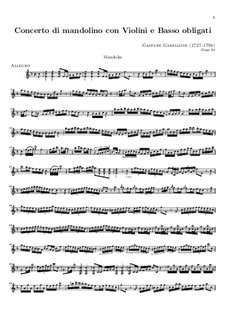 Концерт для мандолины, двух скрипок и бассо континуо: Партия мандолины by Гаспаре Габеллоне