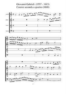 Canzon seconda a quattro: Для хора by Джованни Габриэли