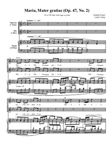 Maria, Mater gratiæ, Op.47 No.2: Партитура by Габриэль Форе