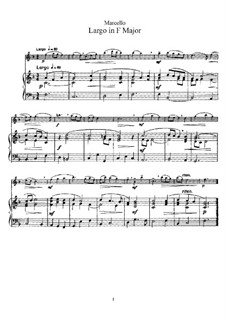 Ларго фа мажор для флеты и фортепиано: Партитура и партия by Бенедетто Марчелло