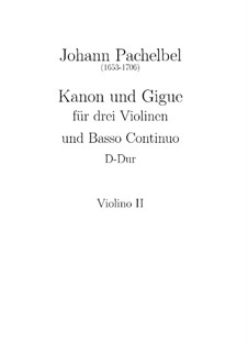 Канон и жига ре мажор: Скрипка II by Иоганн Пахельбель