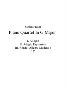 Piano quartet In G Major: Piano quartet In G Major by Stefan Fraser