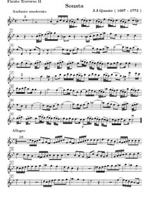 Трио-соната для двух флейт и бассо континуо до минор, QV 2:3: Партия II флейты by Иоганн Иоахим Квантц