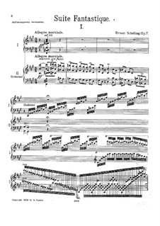 Фантастическая сюита для фортепиано с оркестром, Op.7: Часть I. Переложение для двух фортепиано в четыре руки by Эрнест Шеллинг
