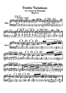 Двенадцать вариаций на тему русского танца из балета 'Лесная девушка' П. Враницкого, WoO 71: Для фортепиано by Людвиг ван Бетховен