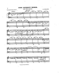 Песня без слов для фортепиано в четыре руки: Песня без слов для фортепиано в четыре руки by Генри Майлат