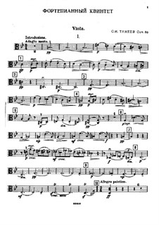 Фортепианный квинтет соль минор, Op.30: Партия альта by Сергей Танеев