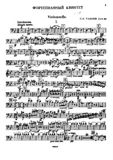 Фортепианный квинтет соль минор, Op.30: Партия виолончели by Сергей Танеев
