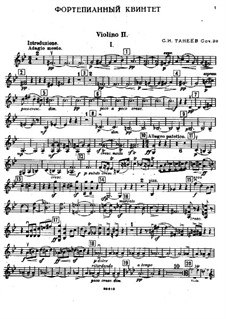 Фортепианный квинтет соль минор, Op.30: Скрипка II by Сергей Танеев