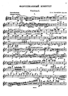 Фортепианный квинтет соль минор, Op.30: Скрипка I by Сергей Танеев