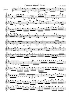 Six Concerti Grossi for Winds, Strings and Cembalo, Op.3: Concerto Grosso No.6. Movement I – violins part, HWV 317 by Георг Фридрих Гендель