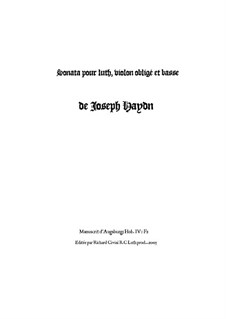 Соната для лютни, скрипки и виолончели, Hob.IV/F2: Соната для лютни, скрипки и виолончели by Йозеф Гайдн