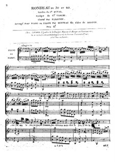 Le Trente et quarante. Rondeau 'On dit que j'ai': For voice and piano (or harp) by Angelo Tarchi
