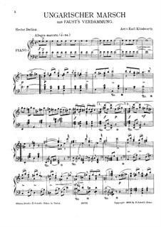 Осуждение Фауста, H.111 Op.24: Венгерский марш, для фортепиано by Гектор Берлиоз