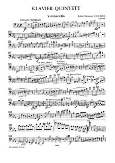 Фортепианный квинтет ми-бемоль мажор, Op.44: Партия виолончели by Роберт Шуман