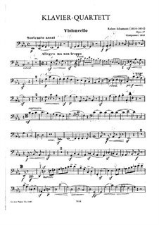 Фортепианный квартет ми-бемоль мажор, Op.47: Партия виолончели by Роберт Шуман