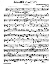 Фортепианный квартет ми-бемоль мажор, Op.47: Партия скрипки by Роберт Шуман