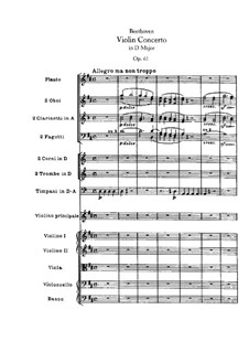 Концерт для скрипки с оркестром ре мажор, Op.61: Партитура by Людвиг ван Бетховен