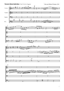 Соната для двух скрипок, фагота и бассо континуо No.14 ля минор: Соната для двух скрипок, фагота и бассо континуо No.14 ля минор by Джованни Баттиста Фонтана
