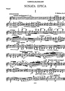 Соната для скрипки и фортепиано No.3  ми минор 'Эпическая', Op.57: Сольная партия by Николай Метнер