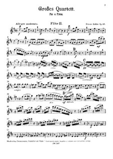 Большой квартет ре мажор для четырех флейт, Op.92: Партия II флейты by Эрнест Кёлер