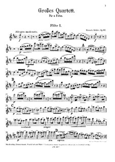 Большой квартет ре мажор для четырех флейт, Op.92: Партия I флейты by Эрнест Кёлер